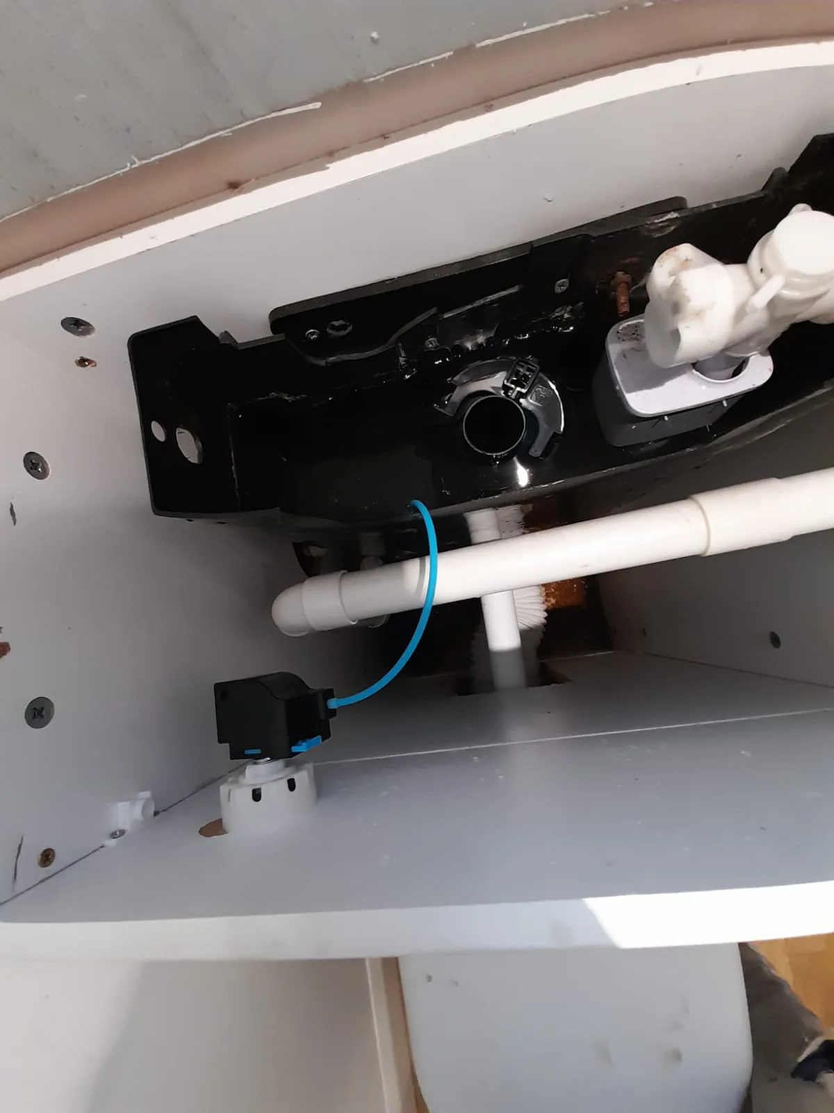 Concealed cistern and wall-hung WC plumbing fitted by GJS in Essex