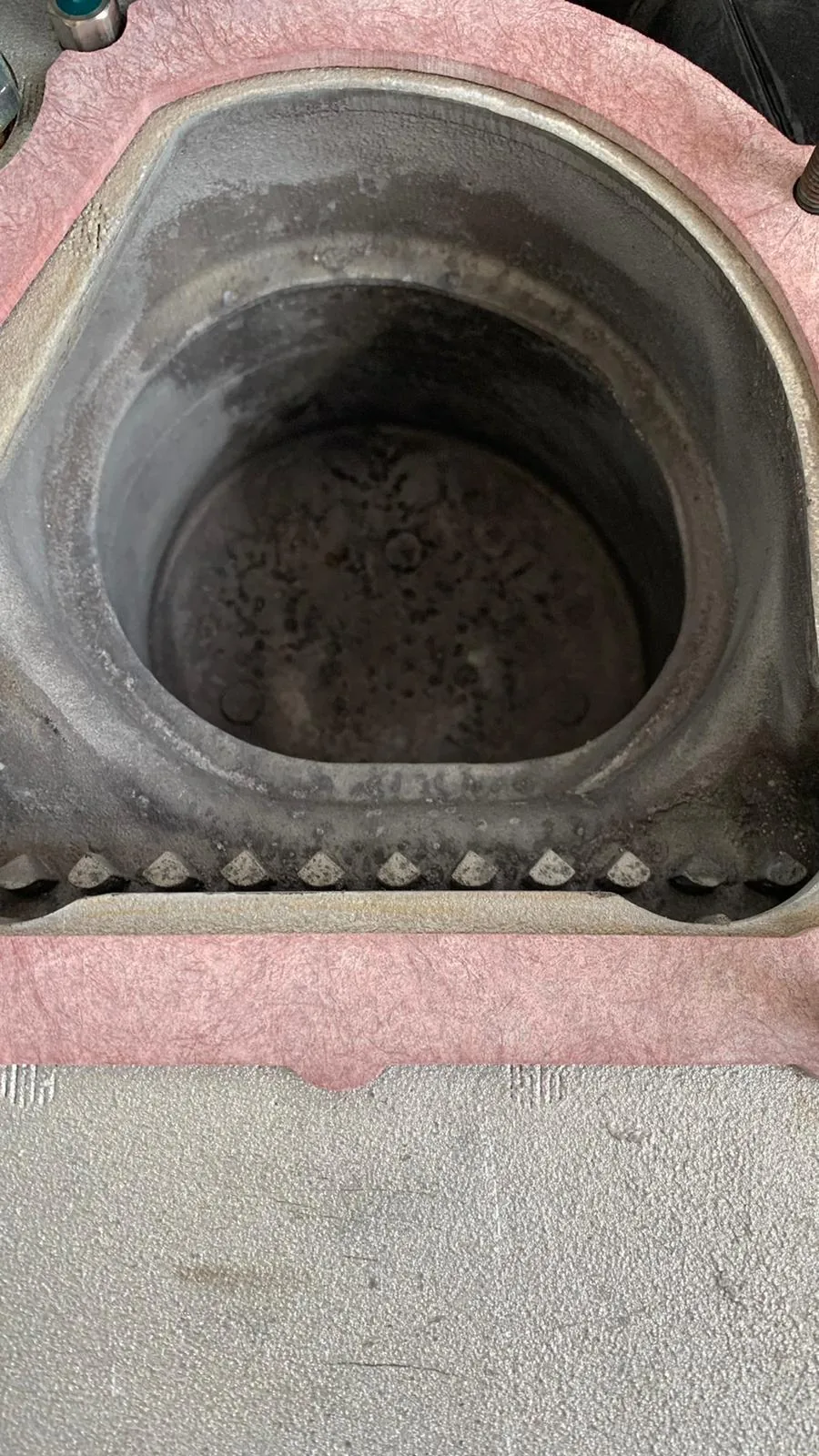 Boiler combustion chamber checked and cleaned during a service